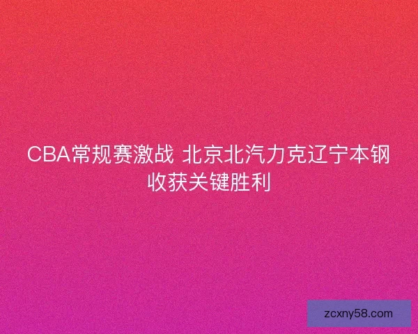 CBA常规赛激战 北京北汽力克辽宁本钢收获关键胜利 CBA常规赛激战 北京北汽力克辽宁本钢收获关键胜利