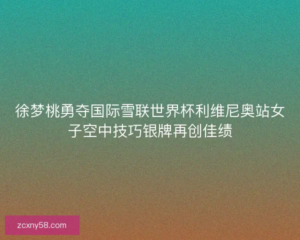 徐梦桃勇夺国际雪联世界杯利维尼奥站女子空中技巧银牌再创佳绩 徐梦桃勇夺国际雪联世界杯利维尼奥站女子空中技巧银牌再创佳绩